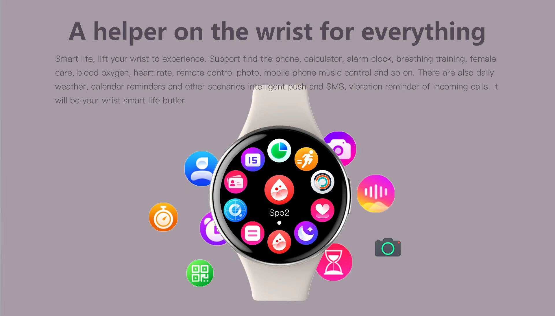 DM75 Ladies Smart Watch Ultra Thin Body 1.04 Inch Massive Exercise Modes Music Player
