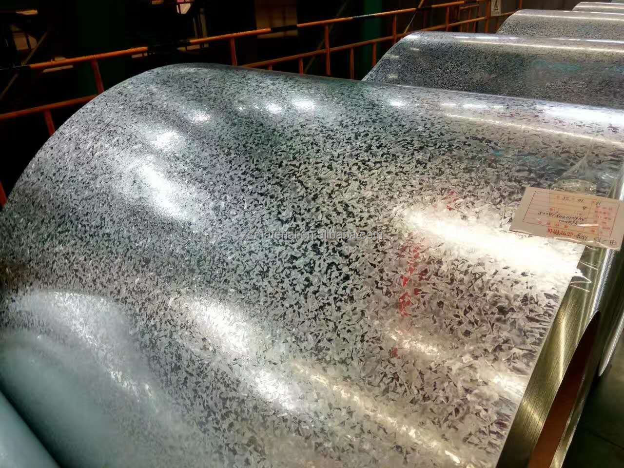 GS Certified Zinc Coated Galvanized Steel Coil for Construction and Decoration 600-1500mm Width 80g Big Spangle