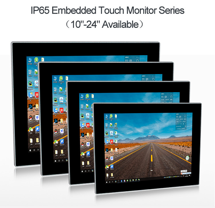 Flat 12" Led Industrial Touch Screen Display 10 Points Vesa Mounting