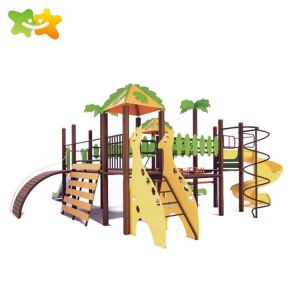 China Outside Backyard Children Plastic Playground Slide With 114mm Galvanized Pipe on sale
