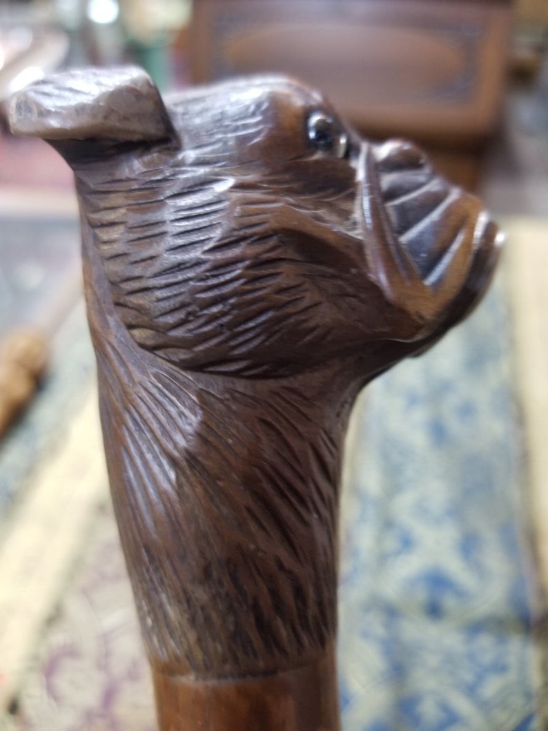 Carved umbrella with black walnut and beech handle wood handle wood stick umbrella