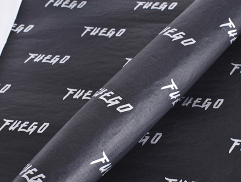 Recycled Thin 17gsm Logo Printed Tissue Paper black wine wrapping