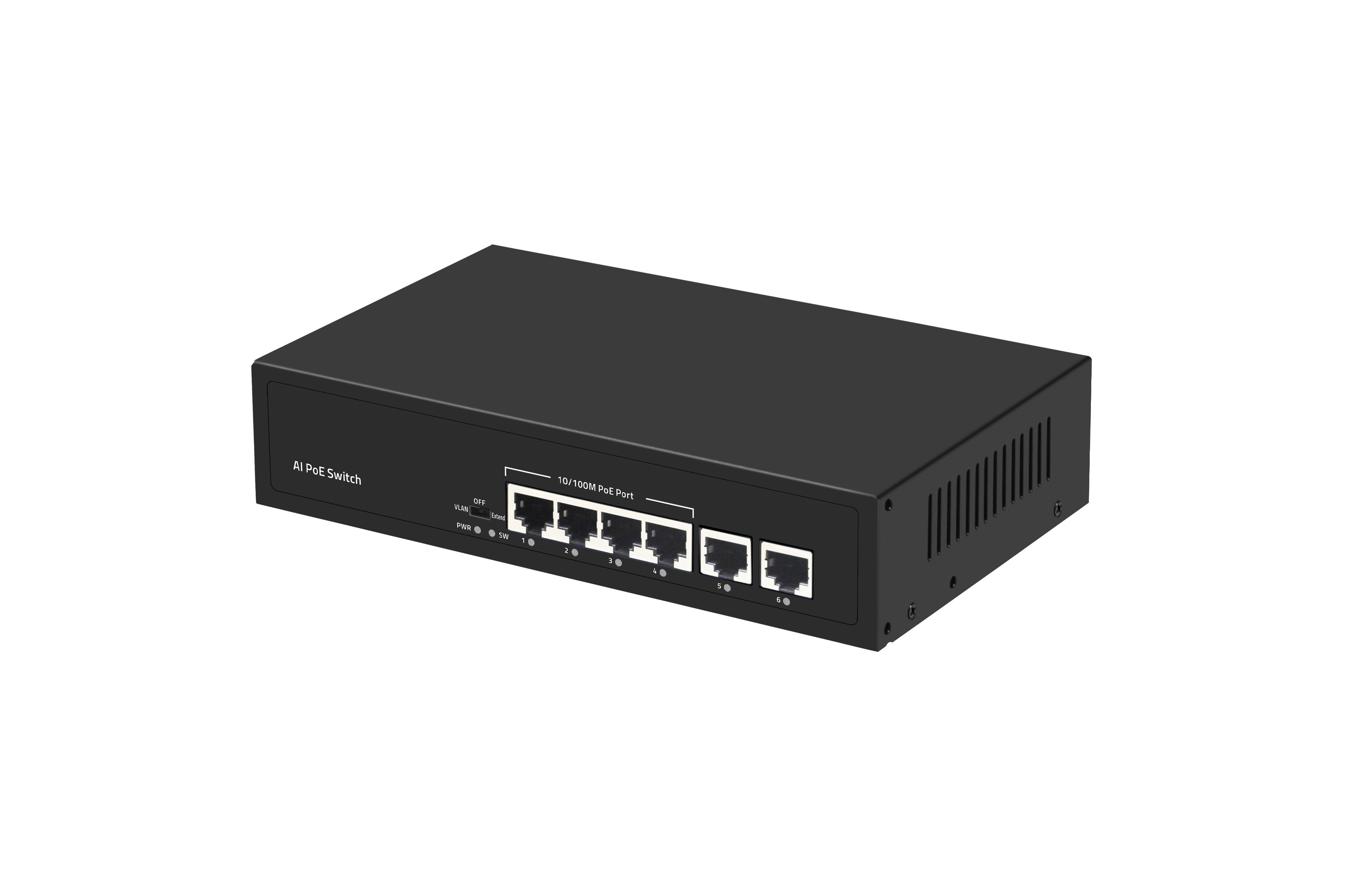 100-240V PoE Industrial Ethernet Switch 6 Port 100M AI RTL8309N