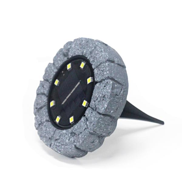 Waterproof LED Solar Powered Garden Ground Lights Simulated Marble Stone