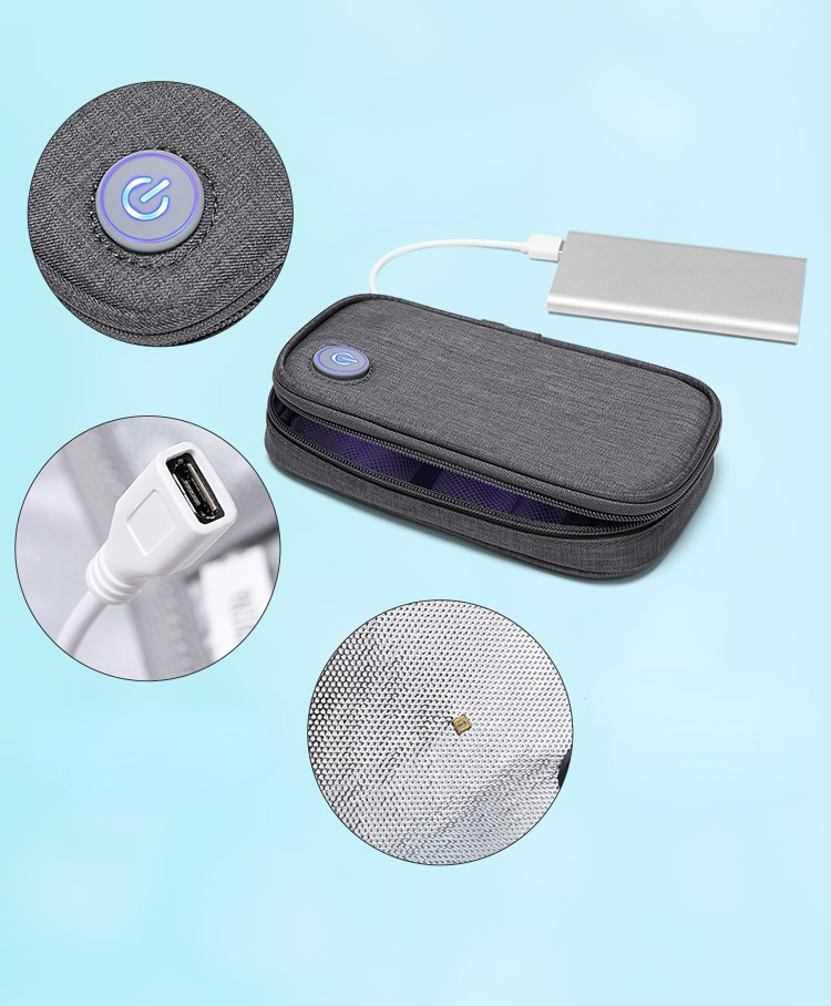 Sterilize 99.9% Solid UVC Light Portable Sanitizer Bag 19*4*11cm