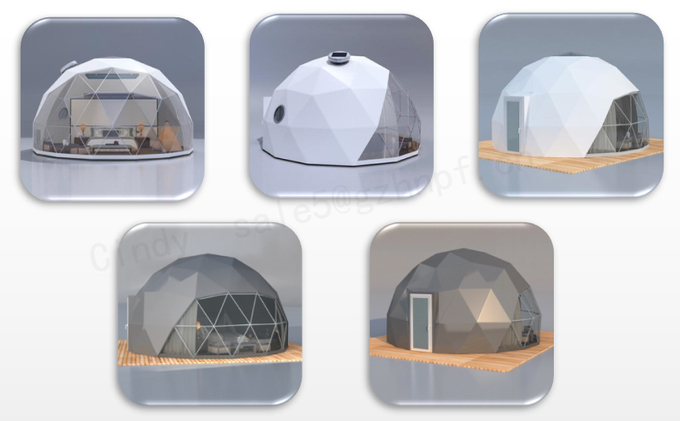 Luxury Romantic Geodesic Dome Glamping Tent Prefab Hotel House For Camping Resort 4