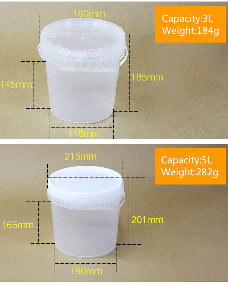 Food Grade PP Raw Materials Customized Plastic Bucket Elevator for Clear 3L Bucket