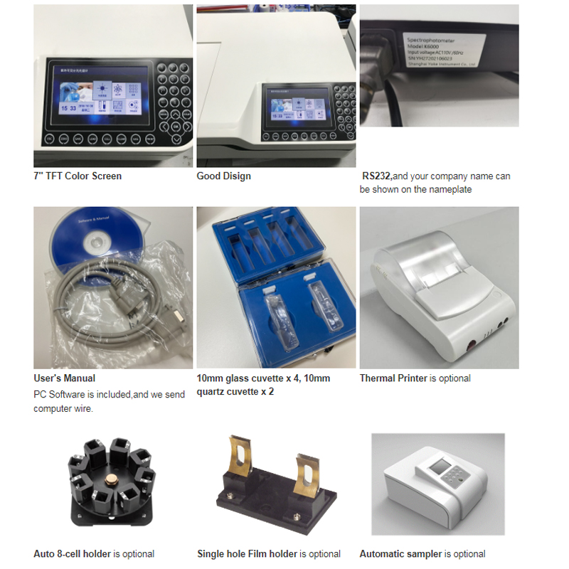 Ultraviolet-Visible Spectrometer Spectral Bandwidth 4nm 190-1100nm Nano Spectrophotometer