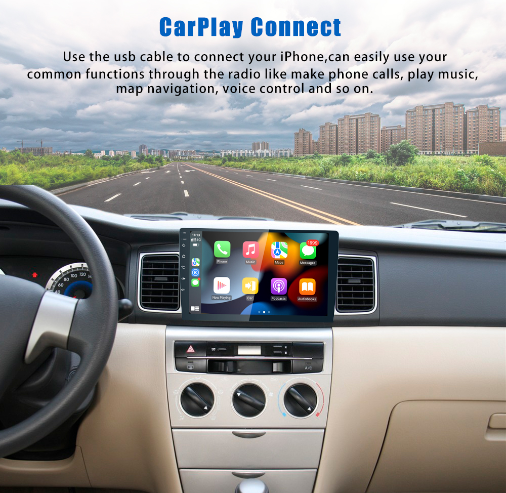 10 Inch Touch Screen Universal Car Radio with Multi Language and 2 Din Build-in Design