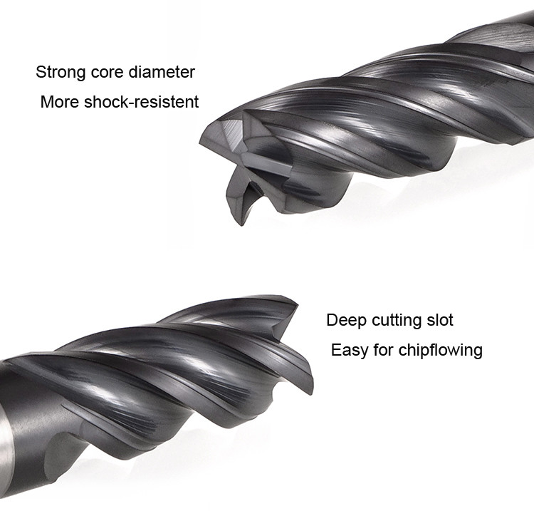 Solid Tungsten Carbide 4 Flutes D10 Square End Mills Hrc65 SX