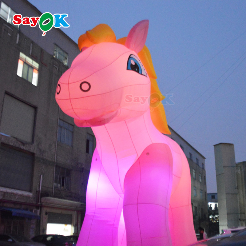 Customized 10m Inflatable Unicorn Balloon Advertising Model Cartoon Type
