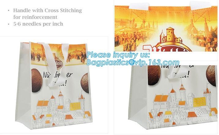 Wholesale factory custom fashion laminated non woven bag, Shopping printing fabric insulated foldable bag, custom pp non