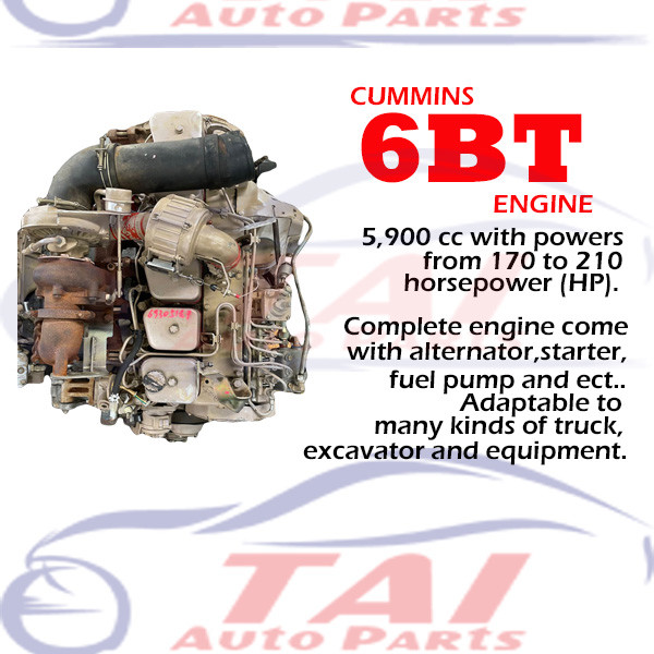 Japanese Engine 6BT Used Complete Automotive Engine With Gearbox For Cummins Dodge Ram Pickup Truck