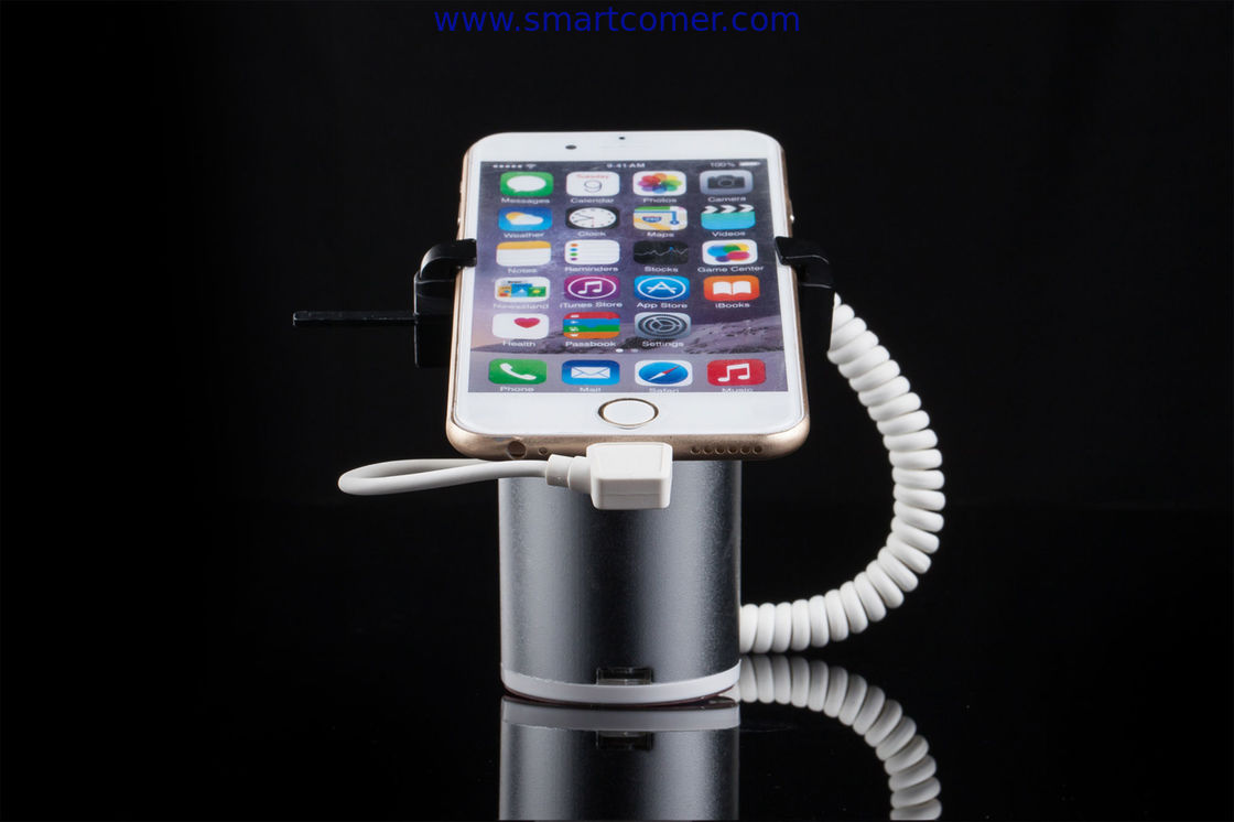 COMER Retail Shop counter Display Magnetic Mobile Phone Holder With Alarm And Charging