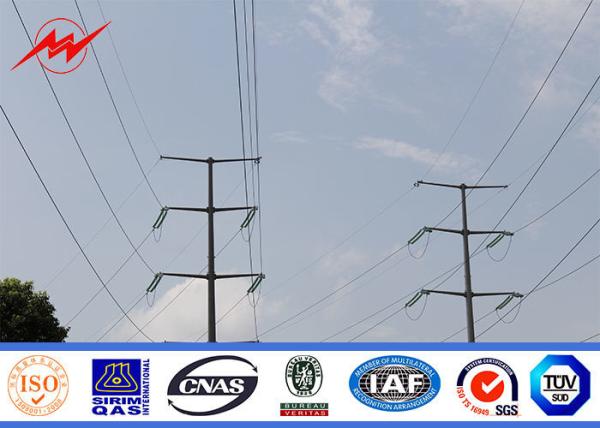 ASTM A572 Galvanized Electrical 10KV ~ 500KV HDG Electric Steel Tubular Pole For