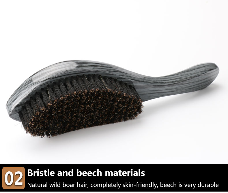Wood Handle Soft Medium Hard Bristle Wave Brush Customized Color