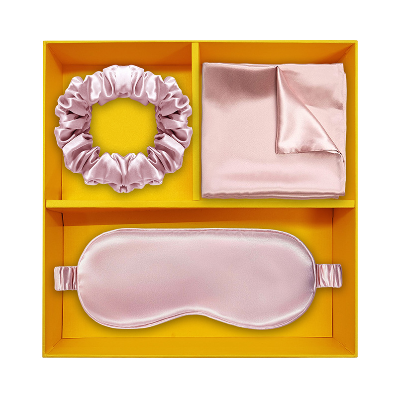 Custom Luxury Silk Hair Scrunchies and Pillowcase Set Perfect for Your Beauty Routine
