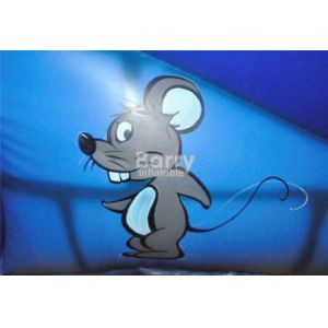 Mickey Mouse Inflatable Bouncer Blue Inflatable Jumping House With Slide