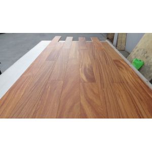 brushed African doussie engineered parquet flooring with Matt finishing