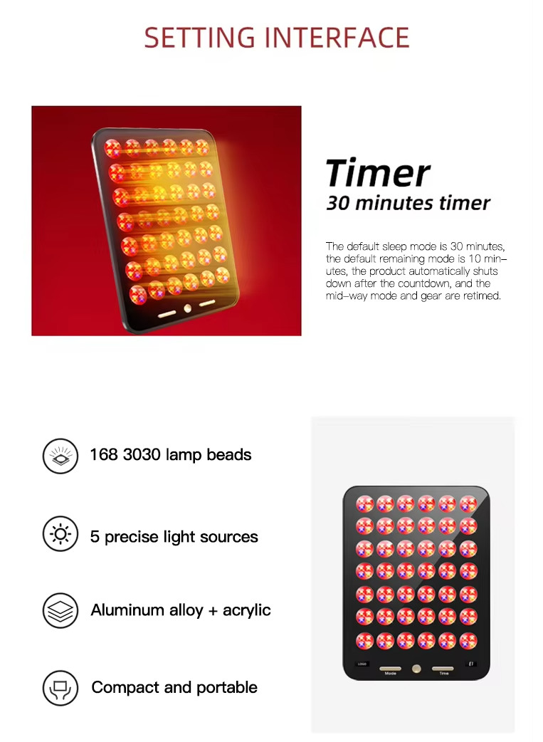Home Use 168pcs LED For Skin Care Acne Removal Led Red Light Therapy Device