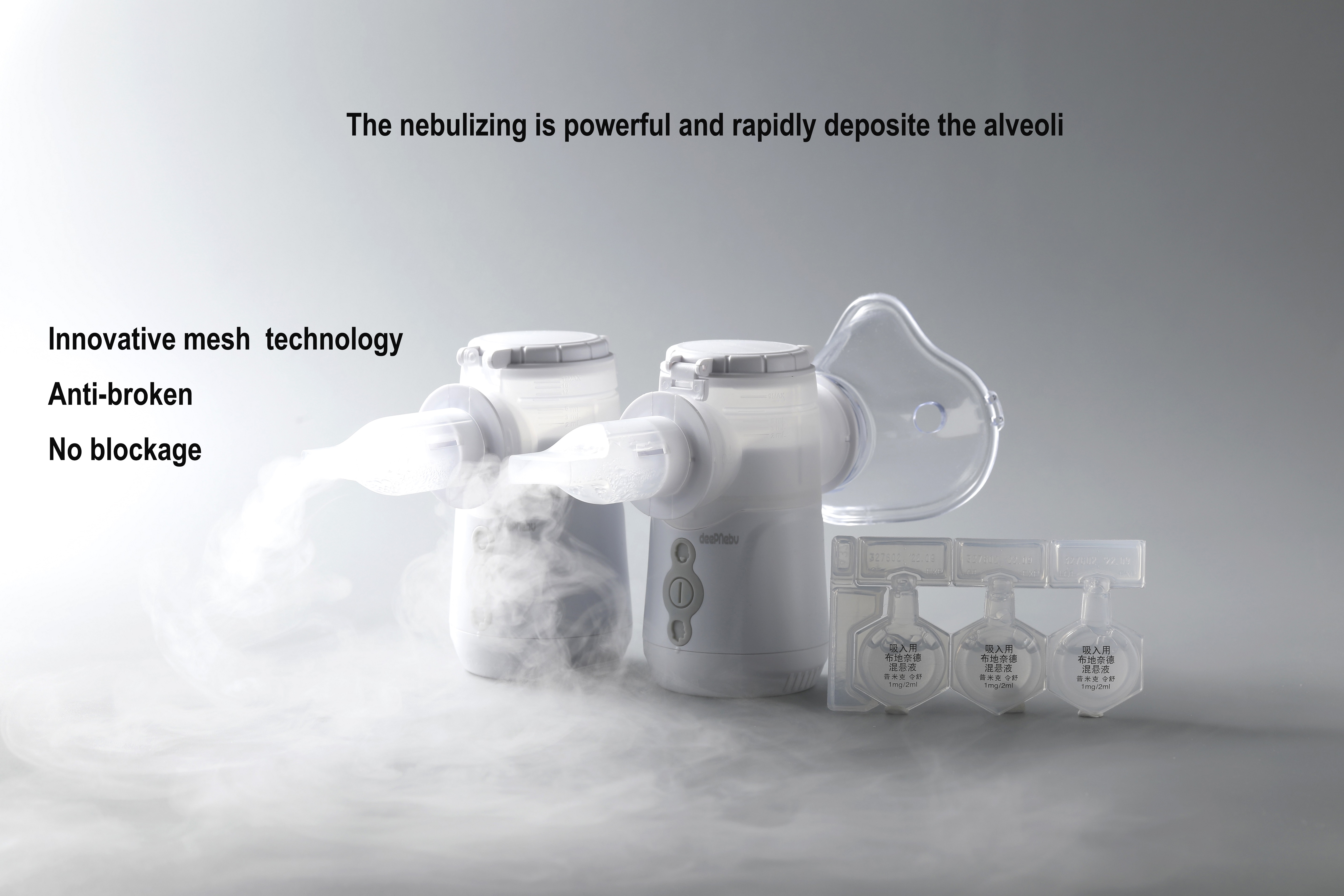 Family Healthcare Mesh Nebulizer Machine 1μm - 4.7μm For Cold And Cough