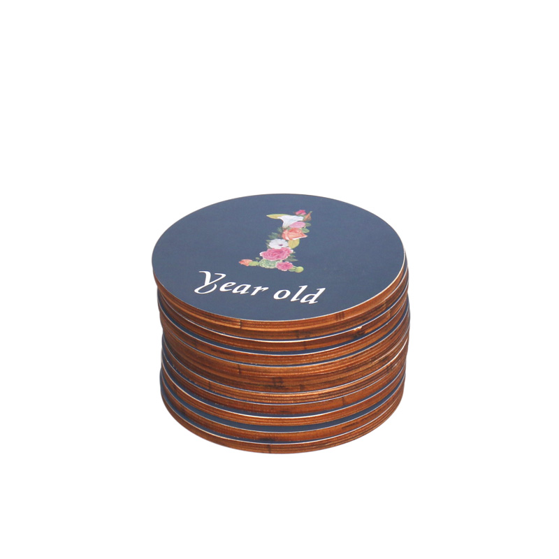 Colored Custom Baby monthly discs -High Quality Smooth surface and water proof 5mm thickness Ply wood card discs