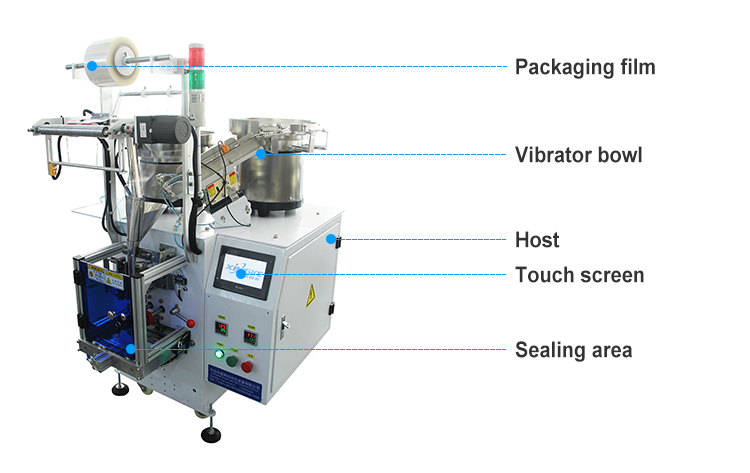 Small Bagging Plastic Packing Film Flat Pad Bolts Screws Nuts Wrapping Packaging Machine