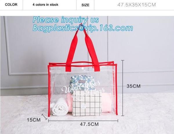 Summer Detachable Women Transparent PVC Handbag Shoulder Bag, handle shoulder