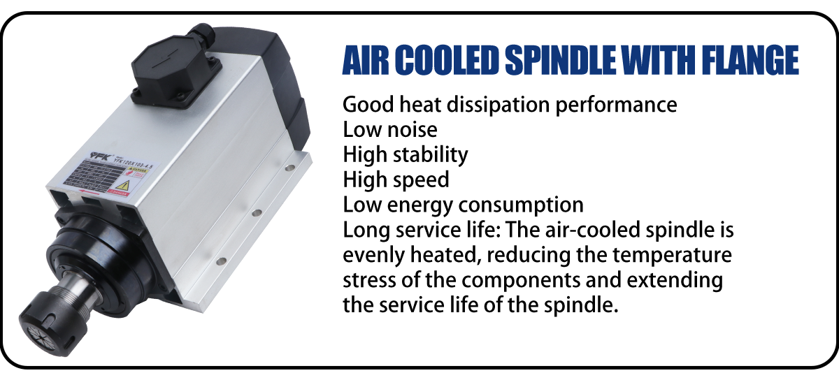 Affordable Yfk 4.5KW Square Spindle Motor With Flange Air Cooled for Milling Wood Lathe