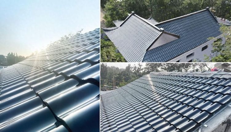 Hot Sellers BIPV Solar Panel Roof System Color Solar Panel Tile Curved Tile Villa Solar Roof PV Tiles