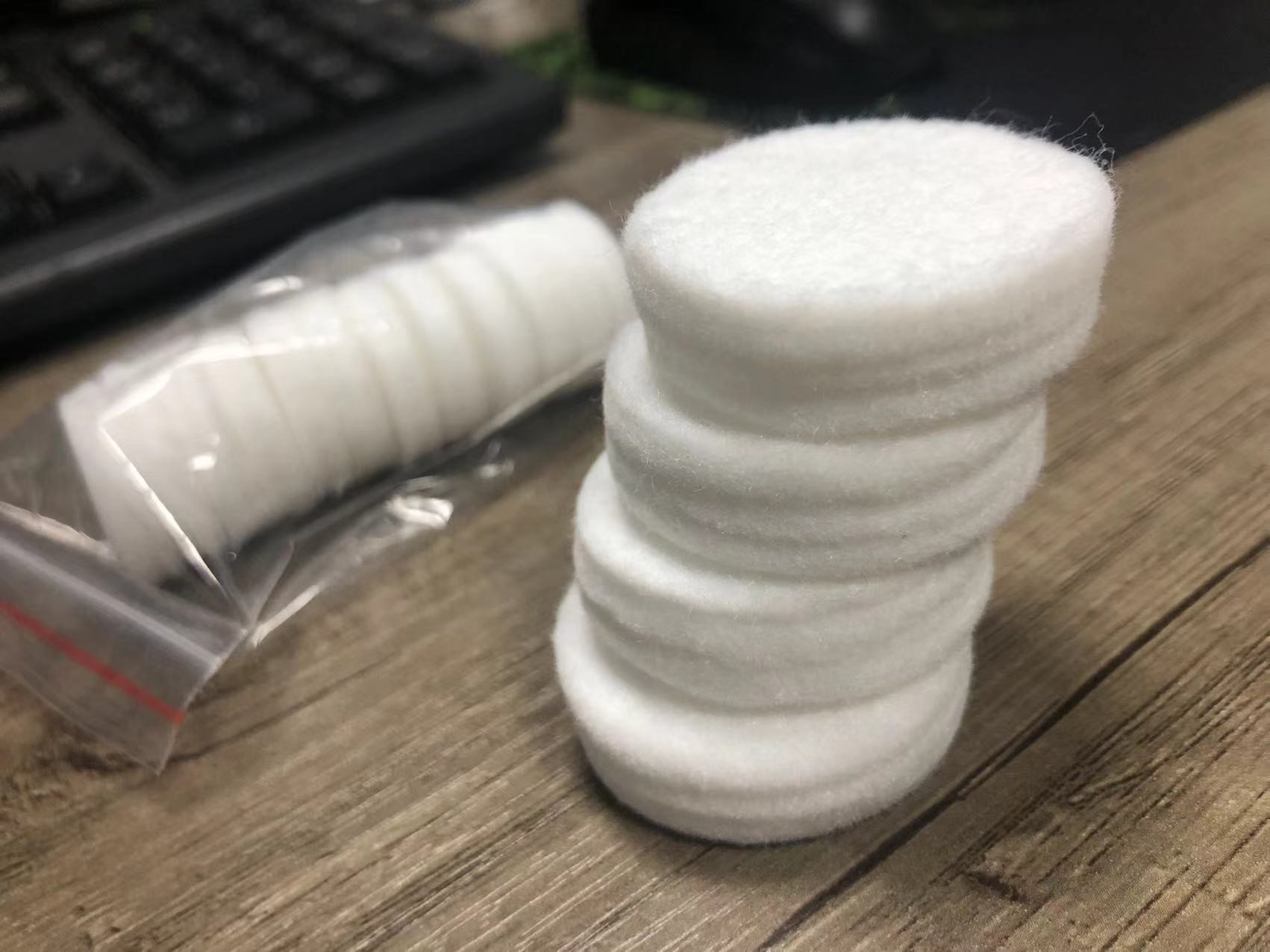 Needle Felt Cotton Pulp White Circular Absorbent Filter Element For Respiratory Filter
