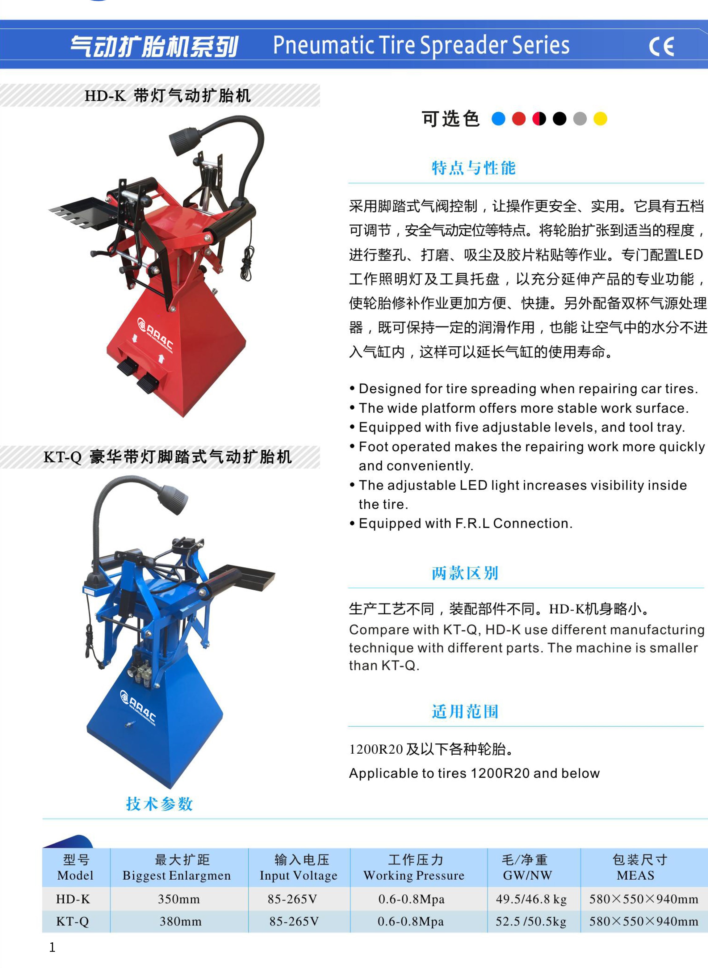 Semi Truck Motorcycle Portable Pneumatic Tire Changer Spreader Foot Operated