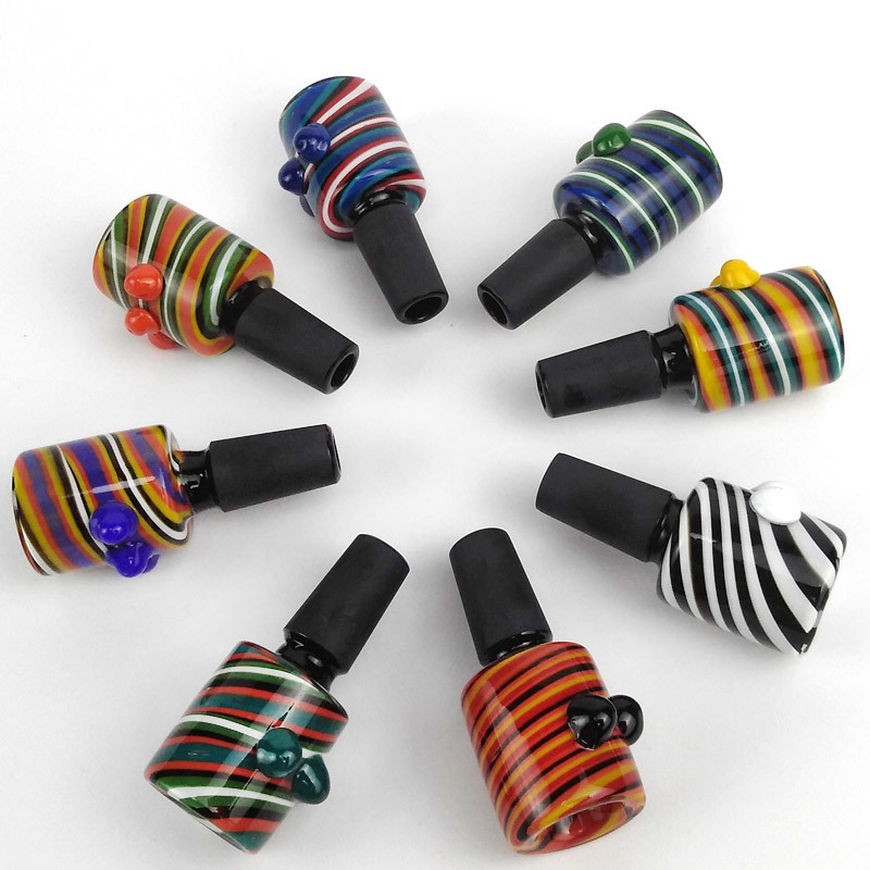 Durable Glass Bongs Accessories Heady Glass Bowls Slides With Male Joint 14mm