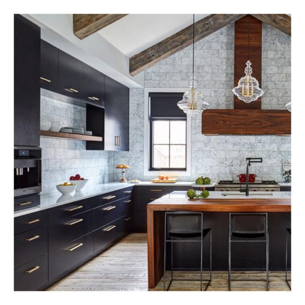 Customized Ral Color Chart Black Lacquer Finish Modern Solid Wood Cabinets for