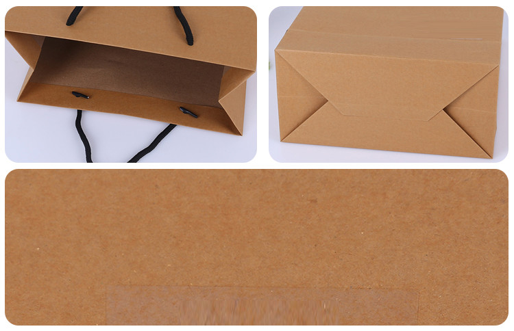 Cotton Handle Custom Printed Brown Paper Bags Recyclable Water Soluble Feature