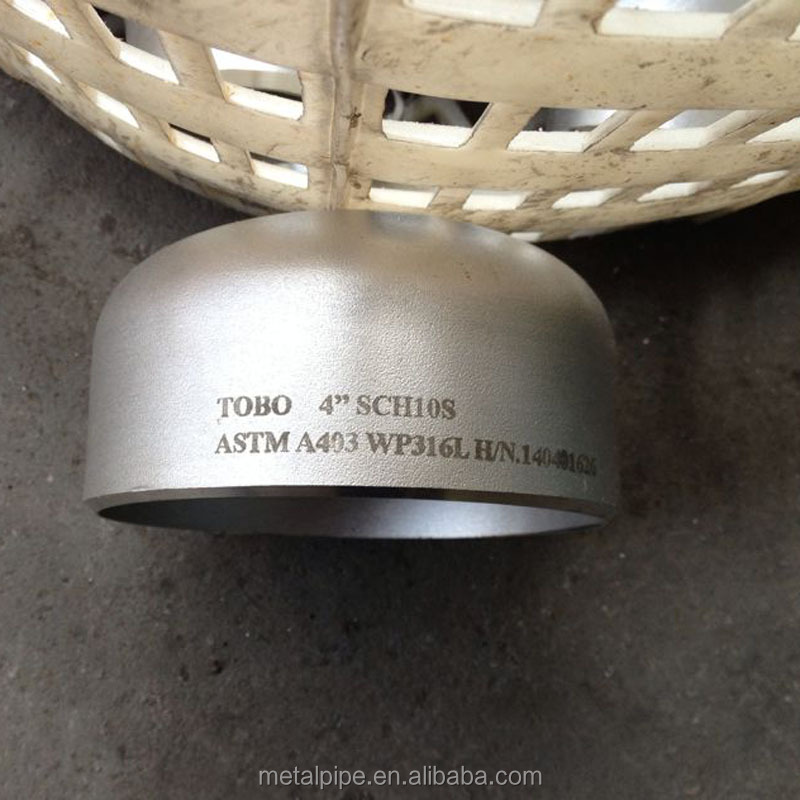 304 Stainless Steel Oval Tube Cap Sanitary Grade Internal and External Mirror Polished Welded Tube Cap Bright Stainless Steel