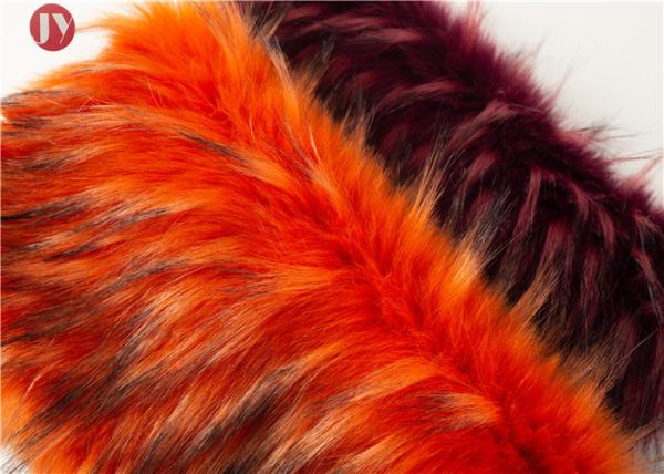 Orange Jacquard Plush Faux Fur Fabric Auto Upholstery Garment Boots Toys