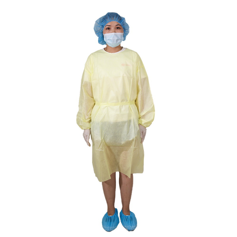 Yellow Disposable Waterproof Isolation Surgical Gown