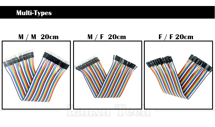 10cm 20cm 30cm Female to Female Male to Male 40 Pin Dupont Connector Breadboard GPIO Jumper Wires for Arduino Raspberry Pi