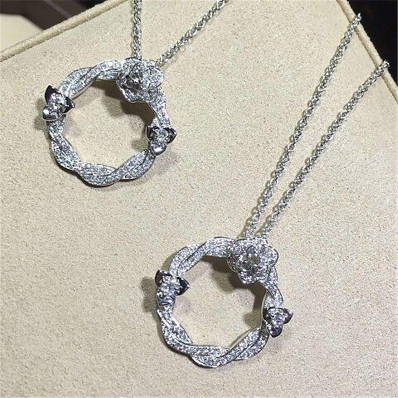 Luxury jewe factory gold diamond Necklace 18k gold white gold yellow gold rose gold diamond Necklace 50 cm long