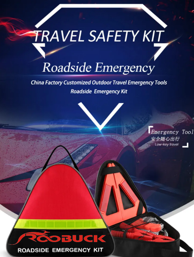 Metal Triangle Auto Use Automotive First Aid Kit Reflective Roadside Kits For Cars
