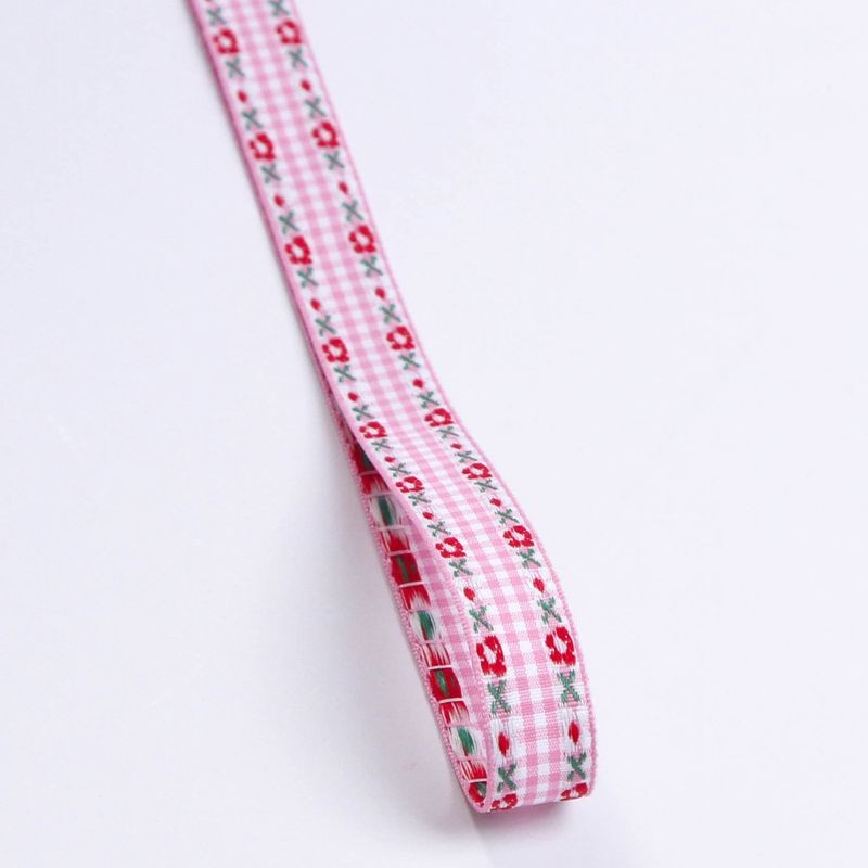7mm-38mm Blue Embroidered Ribbon ISO9001 Embroidered Floral Ribbon