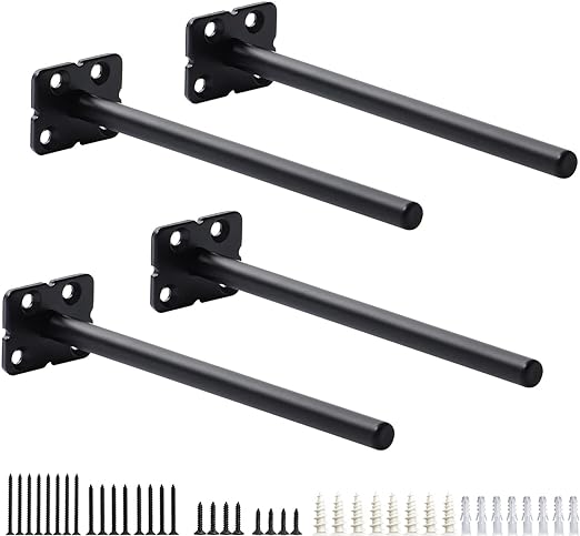 Metal Steel Bracket Heavy Duty Shelving for Mantle and Invisible Wall Mounting White