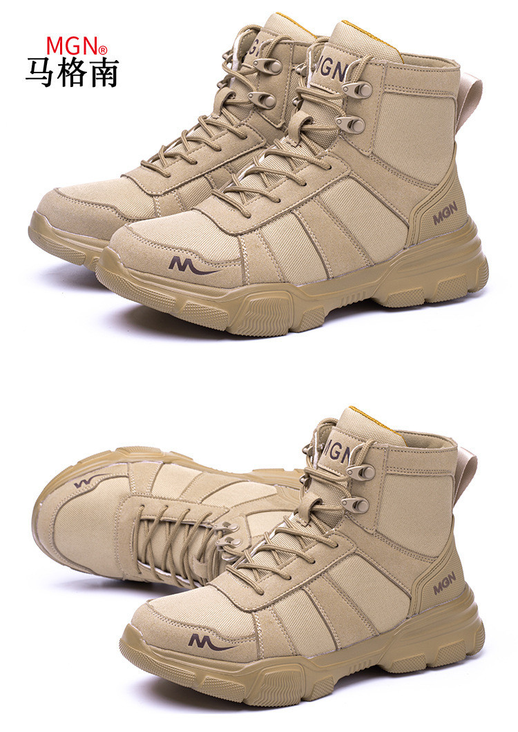 Microfiber Men'S Most Comfortable Security Boots Steel Toe Kevlar Mid Sole Anti-Smashing Rubber Work Boots