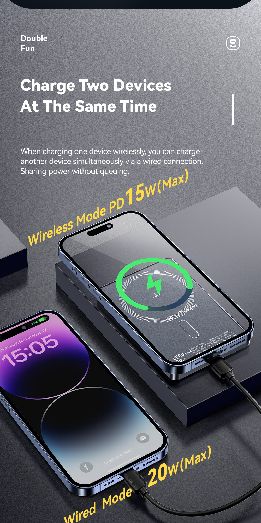 ESSAGER KR-W002 Series Mini Wireless Power Banks Ultra Thin 5000mah