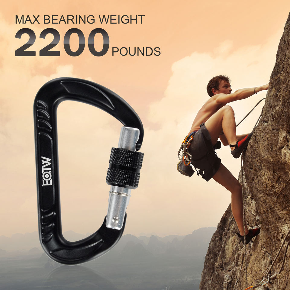 30KN D-Shape Aviation Aluminum Carabiner for Quickdraws and Versatile Climbing Uses