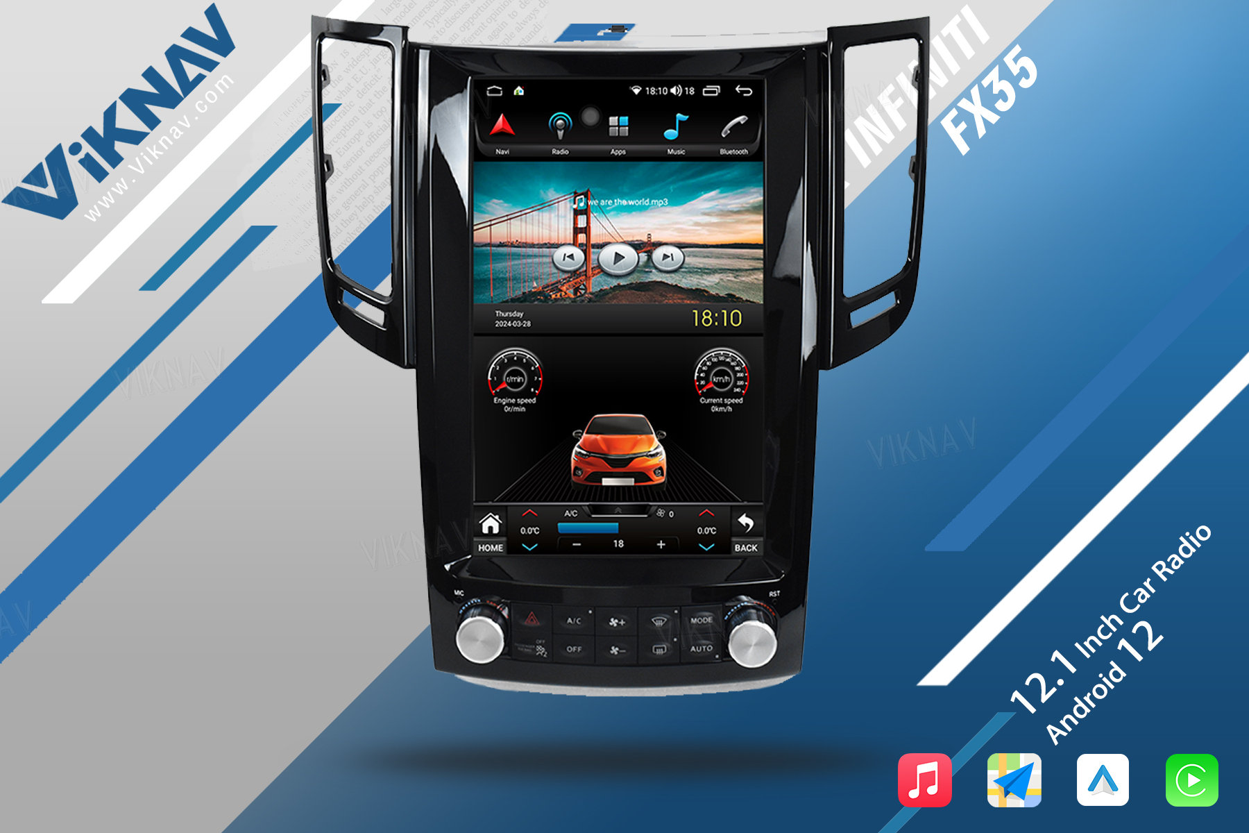 2012-2019 FX35 QX70 Infiniti Car Stereo Radio Audio System Aftermarket Carplay