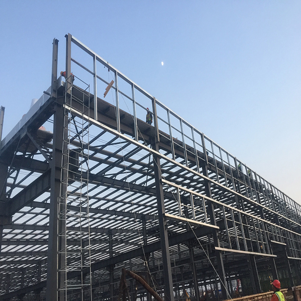 Fire Resistance Steel Frame Building Construction High Durability Prefab Metal Warehouses