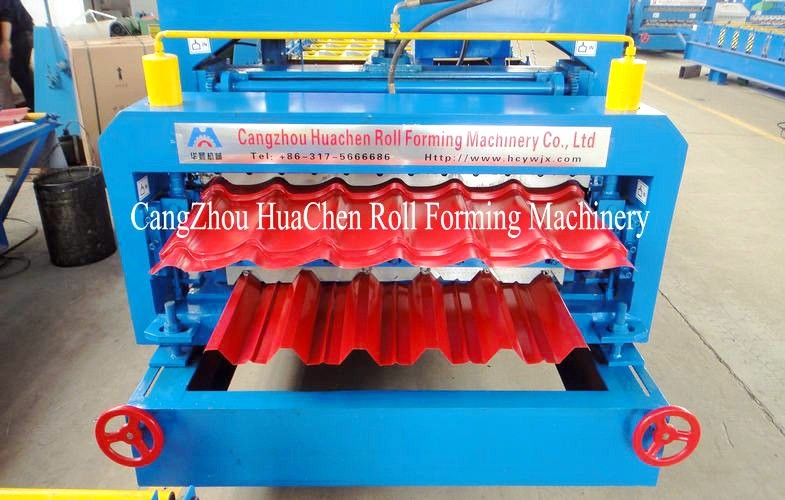 7.5Kw Hydraulic Power Tile And Roof Double Layer Cold Roll Forming Machine With CE
