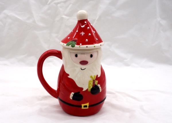 400ml Capacity 3D Ceramic Mug Cartoon Santa Claus Animal Snowman Design With Cap